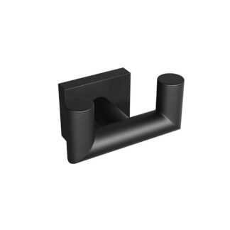 ICO V62225 Crater Double Towel Hook - Matte Black