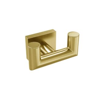 ICO V62228 Crater Double Towel Hook - PVD Brushed Gold