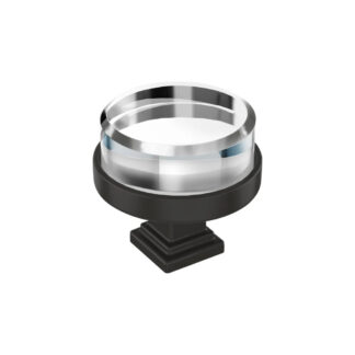 Amerock BP36976CBBR 1-1/2" Cabinet Knob - Clear & Black