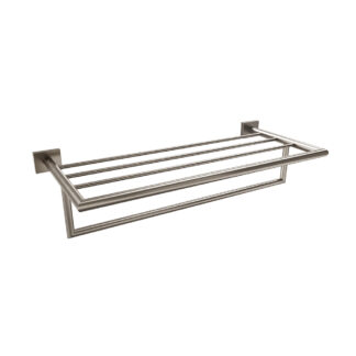 ICO V62724 Crater Towel Shelf With Bar - Brushed Nickel