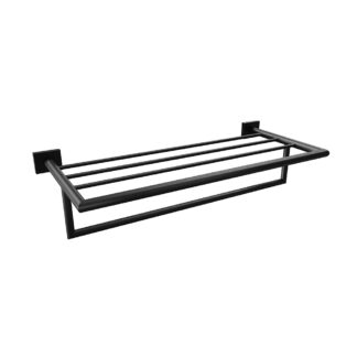 ICO V62725 Crater Towel Shelf With Bar - Matte Black