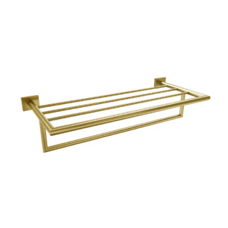 ICO V62728 Crater Towel Shelf With Bar - PVD Brushed Gold