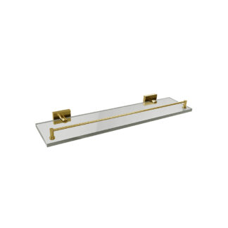ICO V62768 Crater Glass Shelf - PVD Brushed Gold