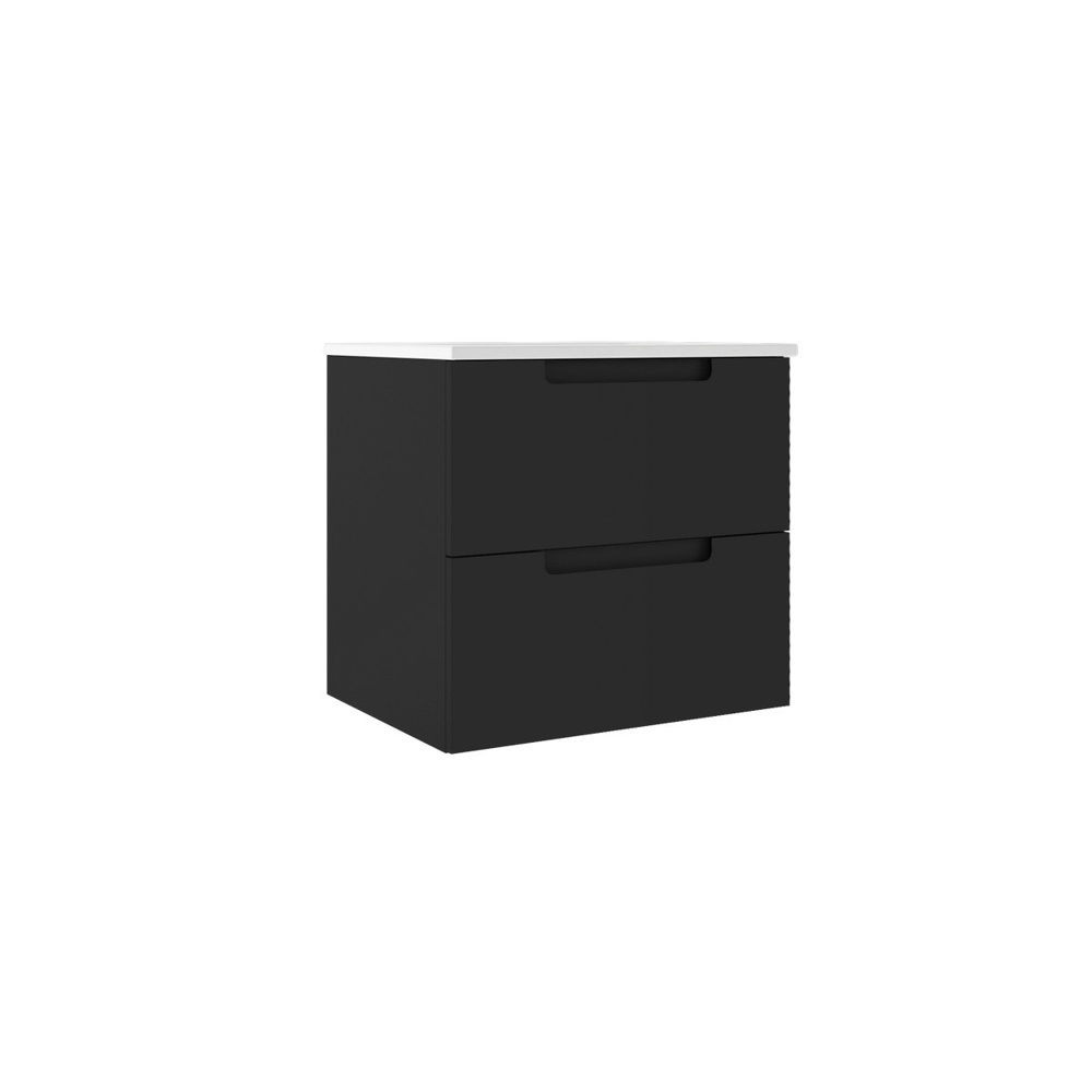 ICO BC1001.MB Coda 24" Two Drawer Wall-Mounted Vanity - Matte Black