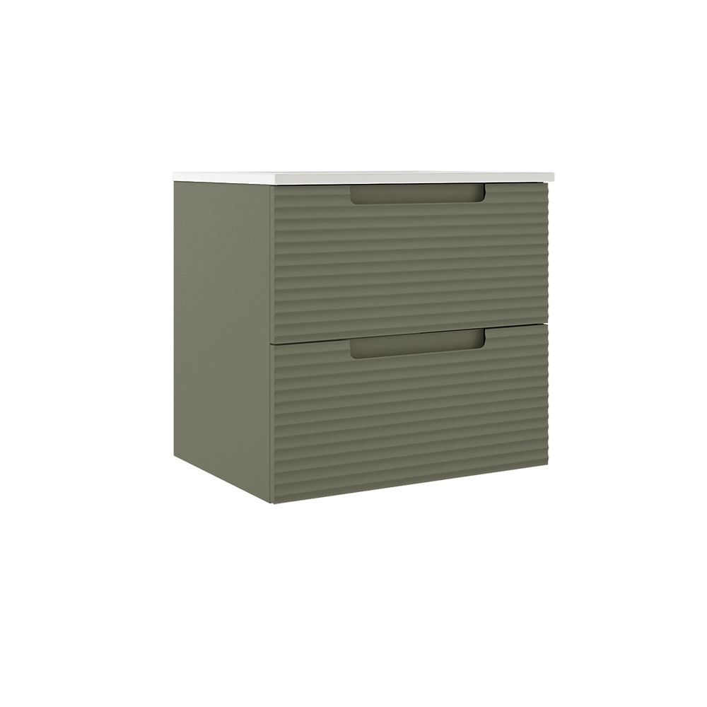 ICO BC1001.SGR Coda 24" Two Drawer Wall-Mounted Vanity - Sage Green Ripple