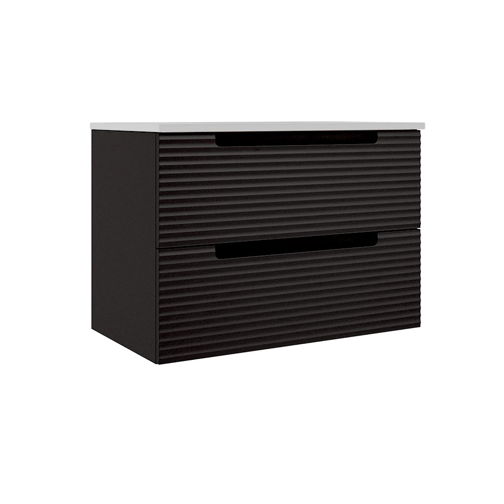 ICO BC1002.MBR Coda 31" Two Drawer Wall-Mounted Vanity - Matte Black Ripple