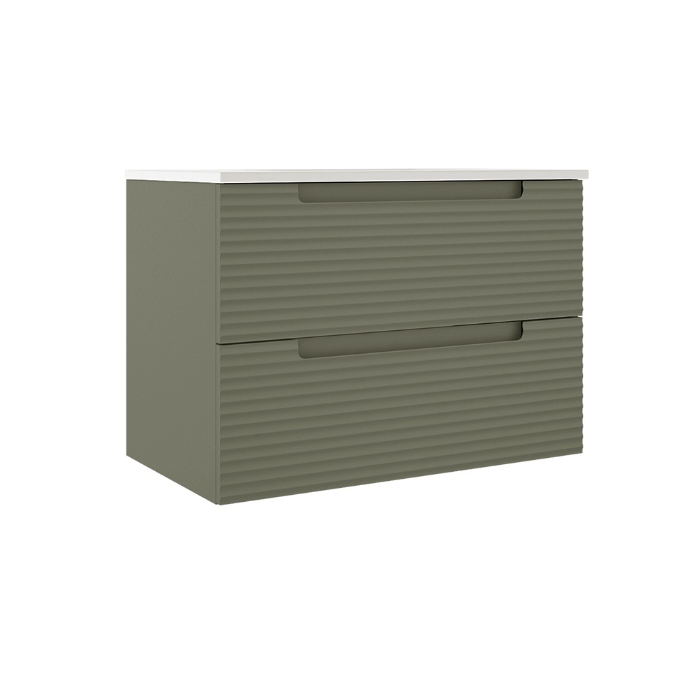 ICO BC1002.SGR Coda 31" Two Drawer Wall-Mounted Vanity - Sage Green Ripple