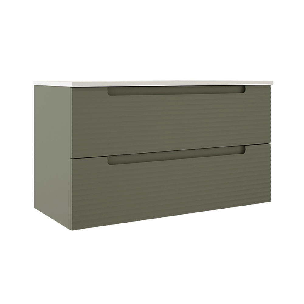 ICO BC1003.SGR Coda 36" Two Drawer Wall-Mounted Vanity - Sage Green Ripple