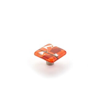 Schaub 34-COO 1-1/2" Ice Square Cabinet Knob - Confetti Orange