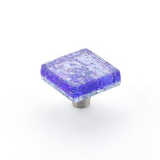 Schaub 34-PBL 1-1/2" Ice Pearl Square Cabinet Knob - Pearl Blue