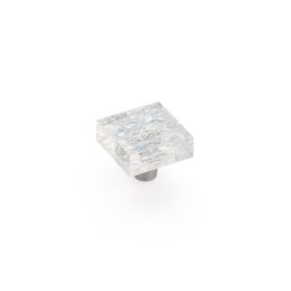 Schaub 34-PCL 1-1/2" Ice Pearl Square Cabinet Knob - Pearl Clear