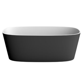 Stonetouch STBT59000WHBKMT Fiftynine Free Standing Bathtub - White Matte/Black Matte