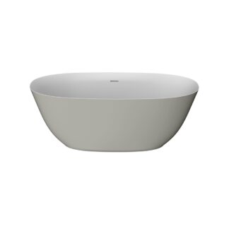 Stonetouch STBT63000WHGRMT Portofino Free Standing Bathtub - White Matte/Grey Matte