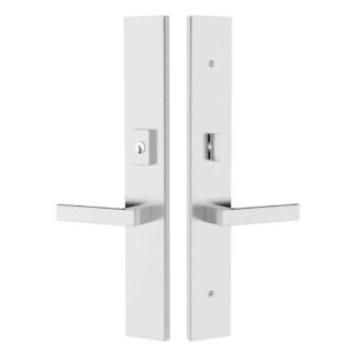 Emtek 1L1R21 Large Modern Rectangular Multi Point Lock Trim, Hub Above Handle, Keyed with American Cylinder