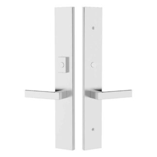 Emtek 1L1R24 Large Modern Rectangular Multi Point Lock Trim, Hub Above Handle, Non-Keyed Fixed Handle Outside, Operating Handle Inside