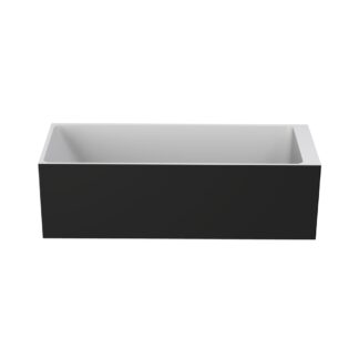 Stonetouch STBT66000WHBKMT Bobsleigh Free Standing Bathtub - White Matte/Black Matte