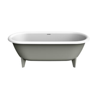 Stonetouch STBT66002WHGRMT Elton Free Standing Bathtub - White Matte/Grey Matte