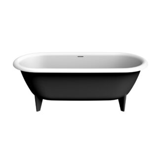 Stonetouch STBT66002WHBKMT Elton Free Standing Bathtub - White Matte/Black Matte