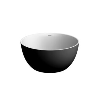 Stonetouch STBT47000WHBKMT Centerpiece Free Standing Bathtub - White Matte/Black Matte