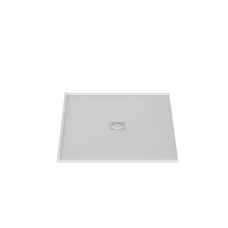 Stonetouch STSBCO3636LR2WH Waterproof 36X36 Shower Base - 2 Side Flange Left Or Right - Centered Drain - White