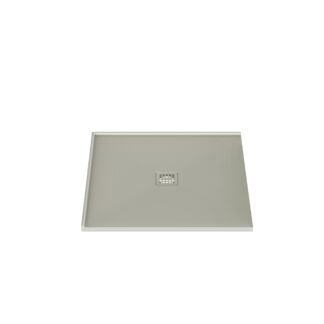 Stonetouch STSBCO3636LR2GR Waterproof 36X36 Shower Base - 2 Side Flange Left Or Right - Centered Drain - Grey