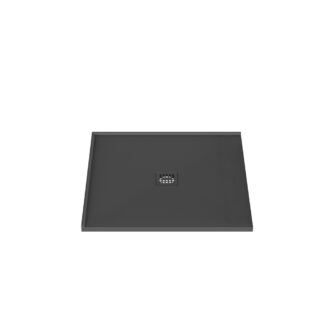 Stonetouch STSBCO3636LR2BK Waterproof 36X36 Shower Base - 2 Side Flange Left Or Right - Centered Drain - Black