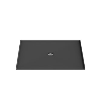 Stonetouch STSBCO4836BK Waterproof 48X36 Shower Base - 3 Side Flange - Centered Drain - Black
