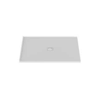 Stonetouch STSBCO4836L2WH Waterproof 48X36 Shower Base - 2 Side Flange Left - Centered Drain - White