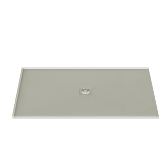 Stonetouch STSBCO6036L2GR Waterproof 60X36 Shower Base - 2 Side Flange Left - Centered Drain - Grey