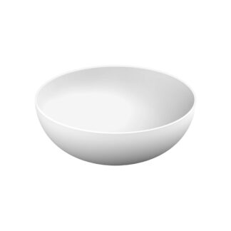 Stonetouch STCGBAS16WHMT 16" Vaso Round Countertop Basin - White Matte