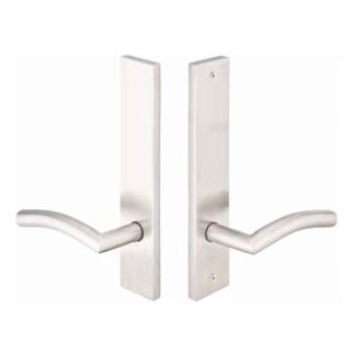 Emtek 12B4SS 10" Modern Non-Keyed Fixed Handle Outside, Operating Handle Inside Multi Point Lock Trim, Brushed Stainless Steel
