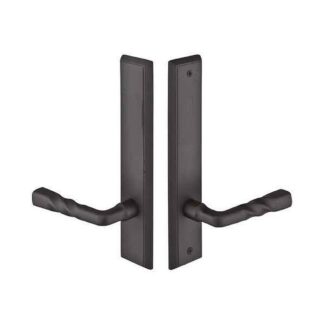 Emtek 1364 10" Rectangular Sandcast Non-Keyed Fixed Handle Outside, Operating Handle Inside Multi Point Lock Trim