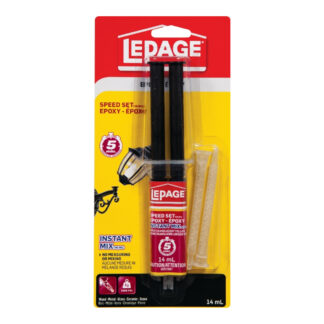 LePage 1028091 14ml 2-Part Speed Set Epoxy Syringe - Yellow