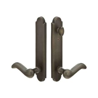 Emtek 1726 10" Arched Sandcast Non-Keyed American Style Thumbturn Inside, Fixed Handles Multi Point Lock Trim