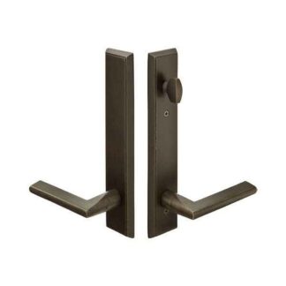 Emtek 1766 10" Rectangular Sandcast Non-Keyed American Style Thumbturn Inside, Fixed Handles Multi Point Lock Trim