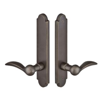 Emtek 1824 10" Arched Sandcast Non-Keyed Fixed Handle Outside, Operating Handle Inside Multi Point Lock Trim