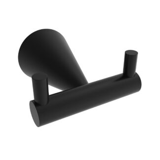 ICO V65225 Cone Double Towel Hook - Matte Black