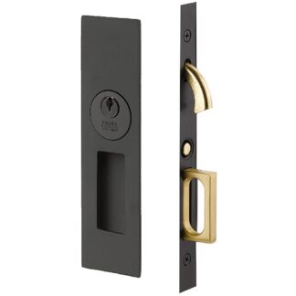 Emtek 2153 2" x 7 1/4" Keyed Narrow Modern Rectangular Pocket Door Mortise Lock