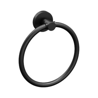 ICO V67315 Lava Towel Ring - Matte Black