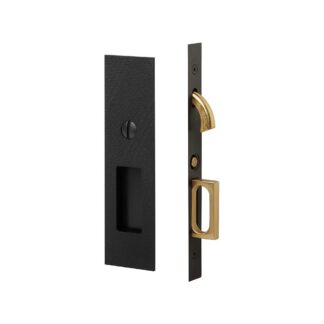 Emtek 2195 2" x 7 1/4" Privacy Knurled Narrow Modern Rectangular Pocket Door Mortise Lock