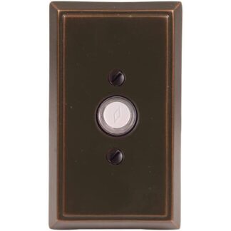 Emtek 2403 Brass Doorbell Button with Rectangular Rosette