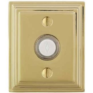 Emtek 2404 Brass Doorbell Button with Wilshire Rosette