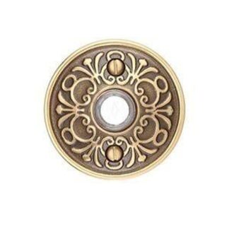 Emtek 2406 Brass Doorbell Button with Lancaster Rosette
