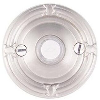 Emtek 2407 Brass Doorbell Button with Ribbon and Reed Rosette