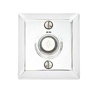 Emtek 2409 Brass Doorbell Button with Quincy Rosette