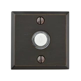 Emtek 2425 Sandcast Bronze Doorbell Button with #6 Rosette