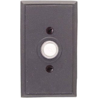 Emtek 2433 Wrought Steel Doorbell Button with #3 Rosette