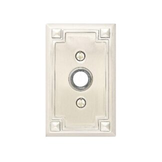 Emtek 2451 Brass Doorbell Button with Arts and Crafts Rosette