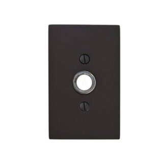 Emtek 2463 Brass Doorbell Button with Modern Rectangular Rosette