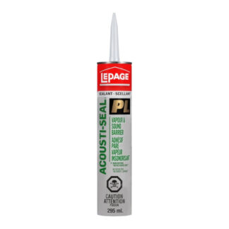 LePage PL 628822 Acousti-Seal Adhesive, Black, 41 to 95 deg F, 825 mL Cartridge